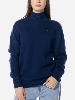 Sweter z golfem damski bawełniany luźny Adidas Premium Essentials Knit Jumper W "Dark Blue" IM3825 L Granatowy (4066763107802)