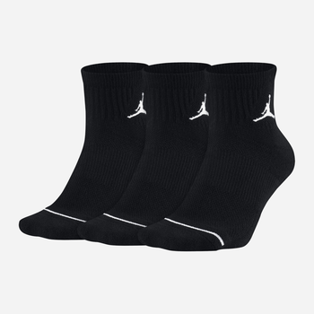 Zestaw męskich skarpet Nike Jordan Brand Jumpman Quarter 3-Pack "Black" SX5544-010 M 3 par Czarny (666003466696)