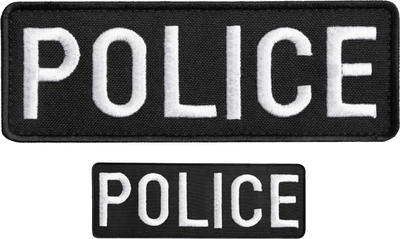 Набір шевронів на липучці IDEIA Police 9х25 см / 4.5х12.5 см вишитий патч 2 шт (4820182652349)