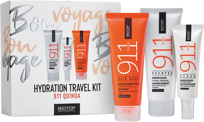 Дорожній набір для сухого та пошкодженого волосся Biotop 911 Hydration Travel Kit Quinoa (7290019419501)