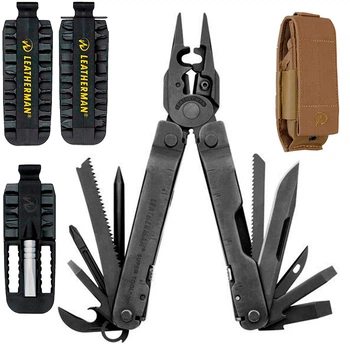 Набір Мультитул Leatherman SUPERTOOL 300 EOD-BLACK 831368+Перехідник під біти Leatherman+Комплект біт Bit Kit 2 половини