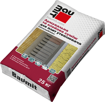 Суміш Baumit UniversalKleber для приклеювання та армування теплоізоляції ППС та МВ 25 кг 1/54 (109129)