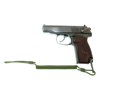 Страховка для пістолета (тренчик, шнур пістолетний спіральний) Олива Mil-Tec FANGRIEMEN SPIRALKABEL OLIVE (16182501)