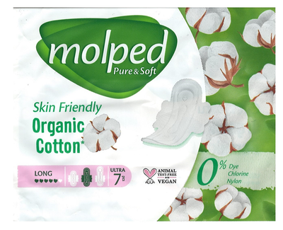 Прокладки гігієнічні Molped Pure&Soft Long 5 крапель 7 шт