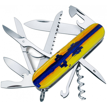 Складной нож Victorinox HUNTSMAN UKRAINE Марка с трактором 1.3713.3.T3110p