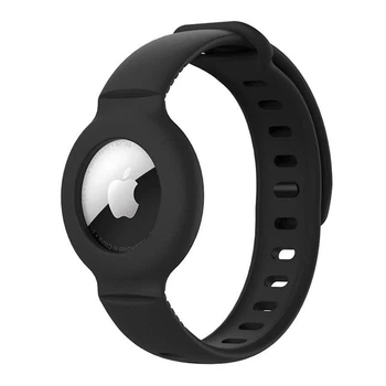 Ремешок / браслет силиконовый для Apple AirTag, черный (78245754)