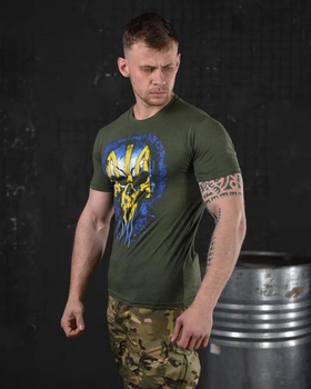 Тактическая мужская футболка с Гербом Украины 3XL олива (17201)