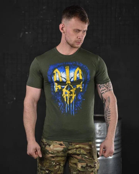Тактическая мужская футболка с Гербом Украины 2XL олива (17201)