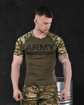 Тактическая потоотводящая мужская футболка Army 3XL олива+пиксель (85606)