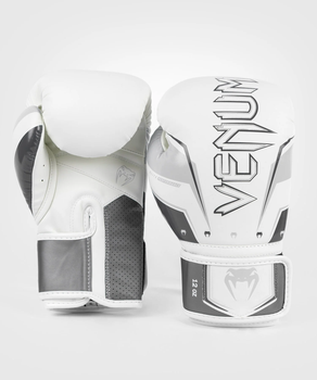 Боксерские перчатки Venum Elite Evo Boxing Gloves - Grey White (VENUM-04260-614-12oz)