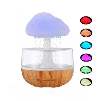 Увлажнитель воздуха с эффектом дождя лампа с RGB подсветкой ночник аромадиффузор в виде гриба