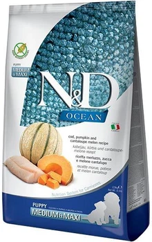 Беззерновой сухой корм Farmina N&D Grain Free OCEAN PUMPKIN для щенков средних и больших пород с треской и дыней 2.5 кг