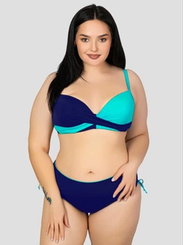 Женский купальник Sisianna 59203-1 синий-бирюзовый 2XL