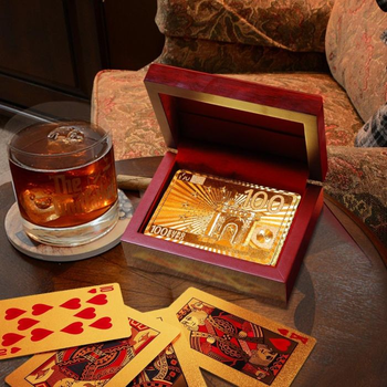 Karty do gry Mikamax złote w pudełku 1 talia 54 szt (8718182079289)