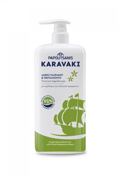 Гель для душа JASMINE & BERGAMOT - KARAVAKI Papoutsanis, PUMP 750мл.