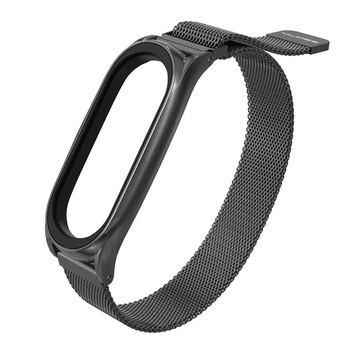 Ремінець металевий MiJobs Milanese Loop Magnet clasp для браслета Xiaomi Mi Band 3/4/5/6 Black (mrk2520)