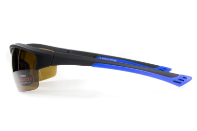 Окуляри поляризаційні BluWater Daytona-1 Polarized (brown) коричневі в чорно-синій оправі