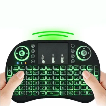 Беспроводная мини клавиатура (Eng/Ru) с тачпадом и подсветкой Keyboard i8mini для смарт ТВ/ПК/планшетов/телефонов Черная