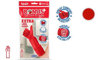 Рукавички гумові подовжені Bonus B043 Extra Longe Glove 1 пара S