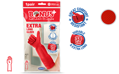 Рукавички гумові подовжені Bonus B067 Extra Longe Glove 1 пара L