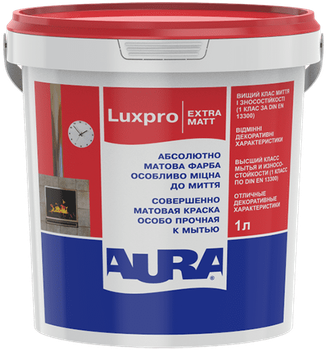 Фарба акрилатна AURA LuxPro ExtraMatt для стін та стель глибокоматова біла 1 л