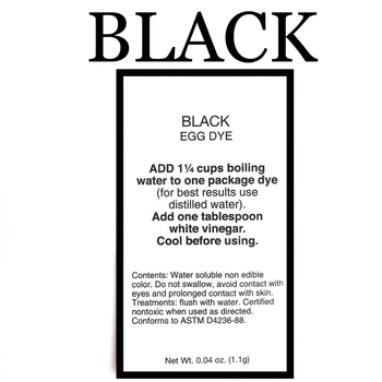 Аніліновий барвник в білому паперовому пакеті для писанок "black" чорний