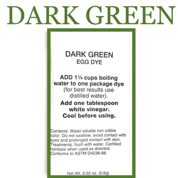 Аніліновий барвник в білому паперовому пакеті для писанок "dark green" темно-зелений