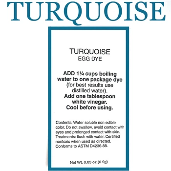 Аніліновий барвник в білому паперовому пакеті для писанок "turquoise" кримський