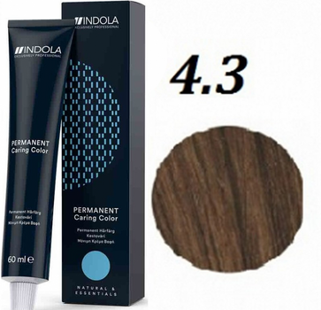Farba do włosów Indola Professional Permanent Caring Colour 4.3 Medium Brown Gold (4045787703030)