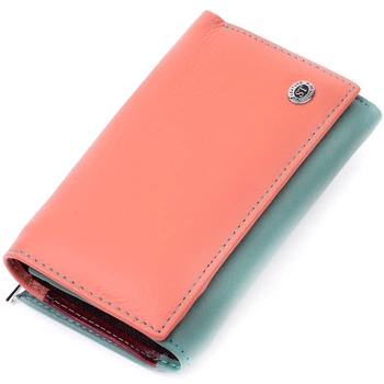 Красивий жіночий шкіряний гаманець у три складання ST Leather Wallet 19441
