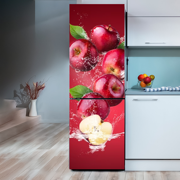 Самоклеюча вінілова наклейка на холодильник Decor-oboi Червоні Яблука 65*185 см