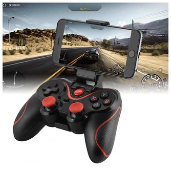 Бездротовий Bluetooth геймпад Terios X3 для ANDROID, iOS, Tv Box, PC, з утримувачем для смартфона в комплекті Чорний (Х3-AV) TRG-190708