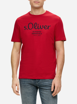 Koszulka męska bawełniana s.Oliver 10.3.11.12.130.2139909-31D1 3XL Czerwona (4099974203841)