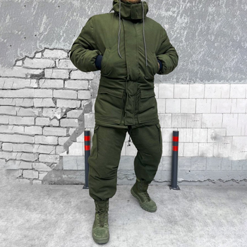 Зимний костюм с флисовой подкладкой / Мужская форма Куртка + Брюки с подтяжками олива размер XL