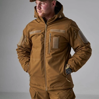 Костюм Soft Shell на Omni-Heat с капюшоном / Мужская Форма Куртка + Брюки койот размер 3XL
