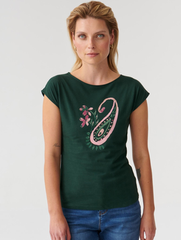 Koszulka damska bawełniana Tatuum AMANDA 4 T2318.112 S Zielona (5900142286230)