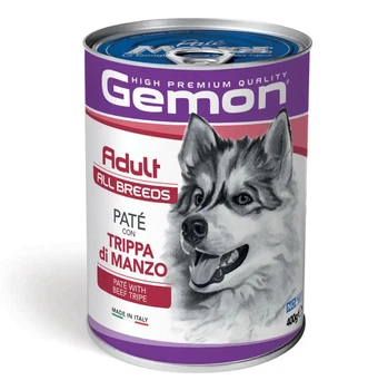 Консервированный корм Gemon Dog Wet Adult - влажный корм (паштет) с говяжьим рубцом для взрослых собак всех пород 400 г (70387804)