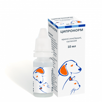 Ветеринарные препараты BioTestLab Ципронорм Капли для глаз и ушей 10 мл (АА0012474)