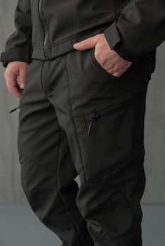 Чоловічі штани SoftShell для поліції на флісі із високою посадкою / Вітро та водозахисні штани L