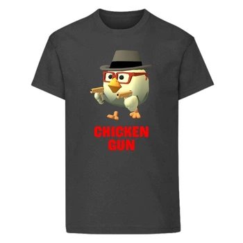 Футболка детская черная с принтом Chicken Gun Чикен ган DM-2017 122 см