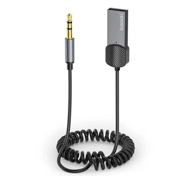 Bluetooth адаптер в автомобіль Toocki 5.0 & AUX / FM модулятор / аудіо - ресівер, сірий (78302315)