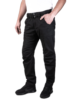 Тактичні штани SMILO cargo rip-stop black, XXL, 230 г кв м, 65% поліестер з еластаном/35% хлопок