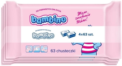 Серветки Bambino для немовлят 4 x 63 шт (5900017060101)