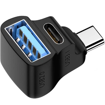 Адаптер Type-C - Type-C female - USB female PD 100W для Steam Deck кутовий 90 градусів (ASDTCUA100W)