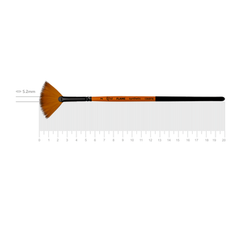 Кисть синтетика веерная Rosa Flame 1368FN №2 короткая ручка
