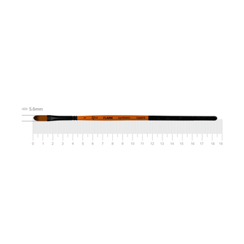 Кисть синтетика овальная Rosa Flame 1368FR №1 короткая ручка