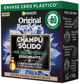 Твердий шампунь Garnier Original Remedies Magnetic Charcoal 60 г (3600542520393)