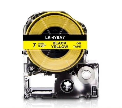 Картридж Epson LabelWorks LK4YBA7 черный/желтый, 7 мм диаметр, лента термоусадочная