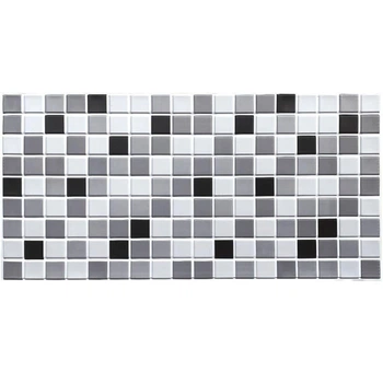 Декоративна ПВХ панель Sticker Wall чорно-біла мозаїка Sticker Wall 960х480х4мм (3DPanda-1432)