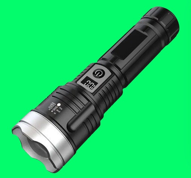 Фонарь PLD-008 (белый светодиод PM10-TG, Li-Ion аккум., power bank, индикация заряда, ЗУ Type-C, zoom)